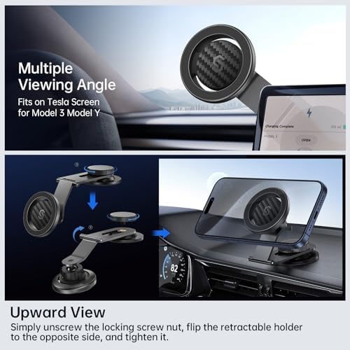 SYNCWIRE MagSafe Car Mount – Carbon Fiber Magnetic Dashboard Phone Holder