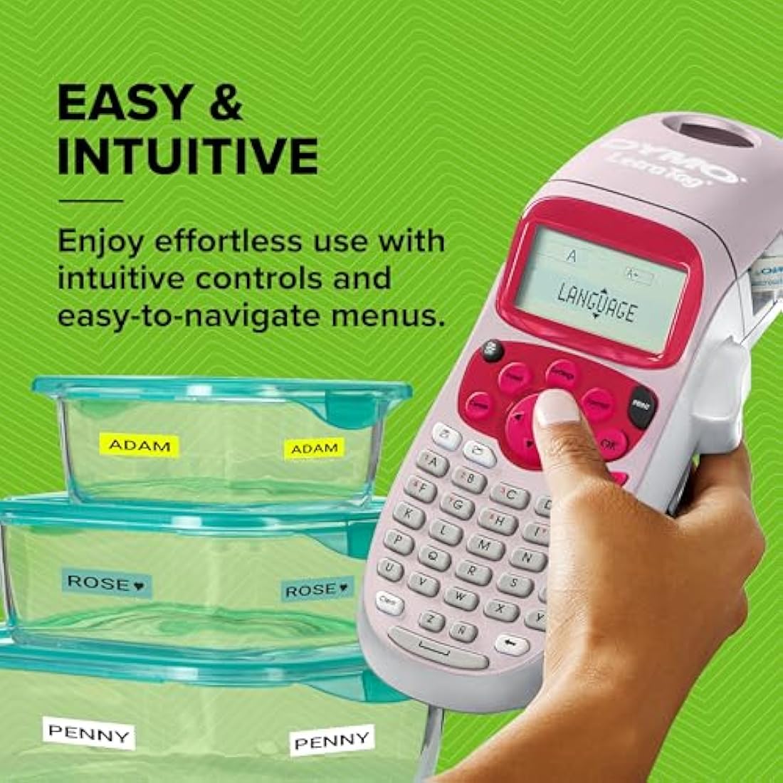 Dymo LetraTag LT-100H Handheld Label Maker | LCD Screen – Pink