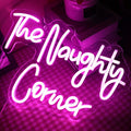 QiaoFei The Naughty Corner LED Neon Sign | Pink USB Wall Decor for Bars