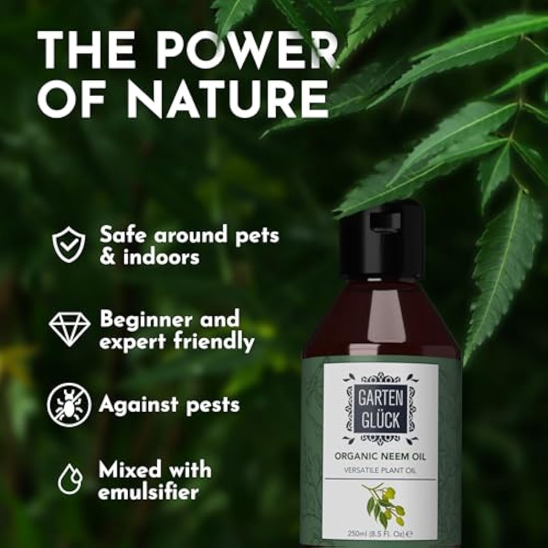 Garten Glück Organic Neem Oil for Plants – 250ml Natural Bug Control