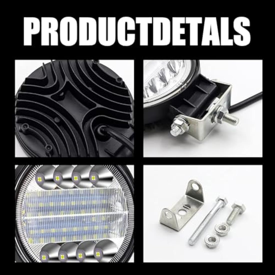 72W LED Work Lights – 2PCS Spot Flood Combo Off Road Fog Lights