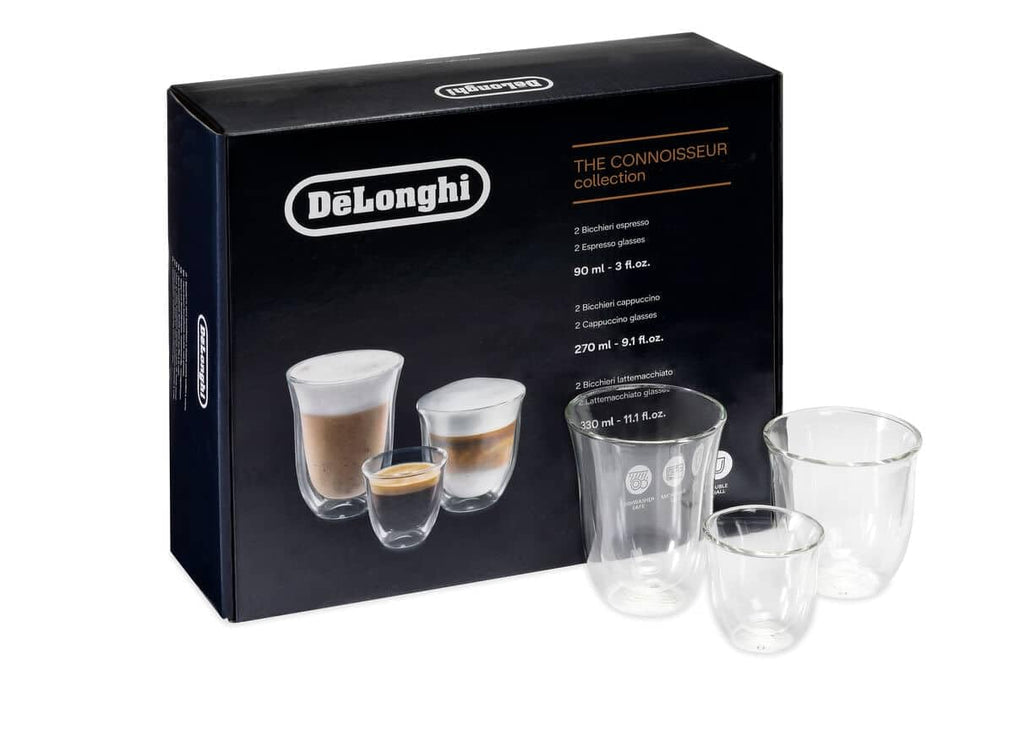De'Longhi DLSC302 Double Wall Thermo Coffee Glasses - Set of 6