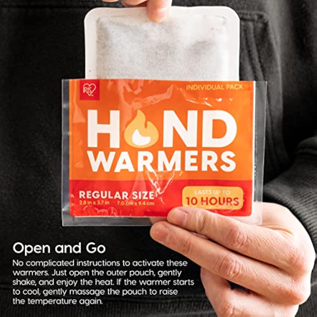 IRIS USA Large Hand Warmers – 18-Hour Long-Lasting Heat, 60 Count