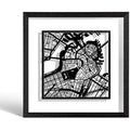 Boston Paper Cut Map Framed Wall Art by Jolof Store - 9x9 Black