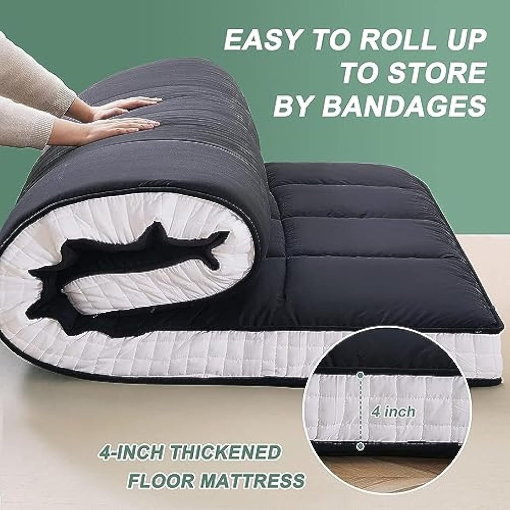 ZIKEBTUY Floor Mattress – 10cm Memory Foam Foldable Japanese Futon Bed