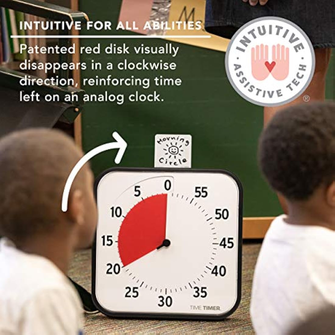 Time Timer Visual Countdown Clock | 60-Minute ADHD Learning Tool, White