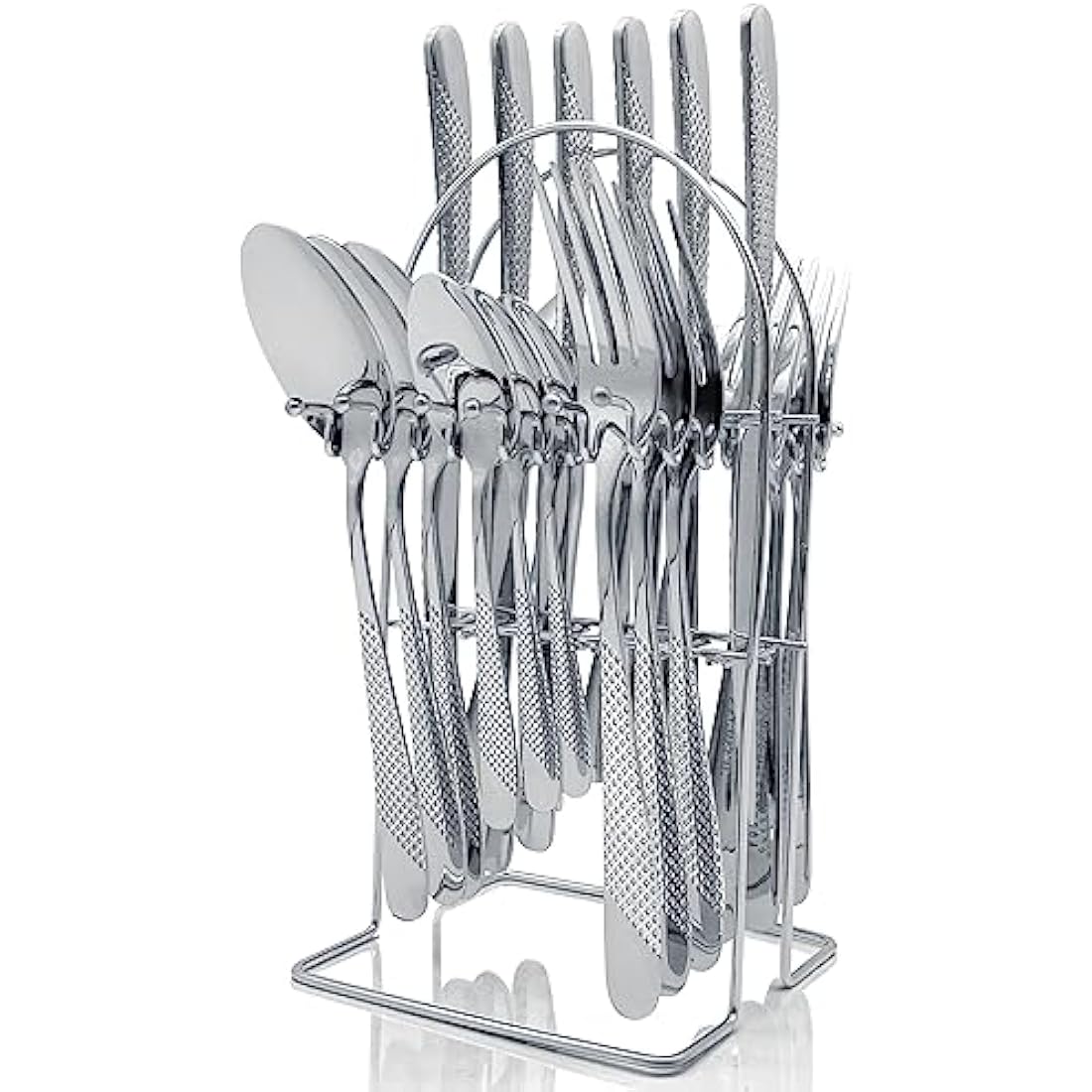 24-Piece Stainless Steel Cutlery Set with Holder | Service for 6