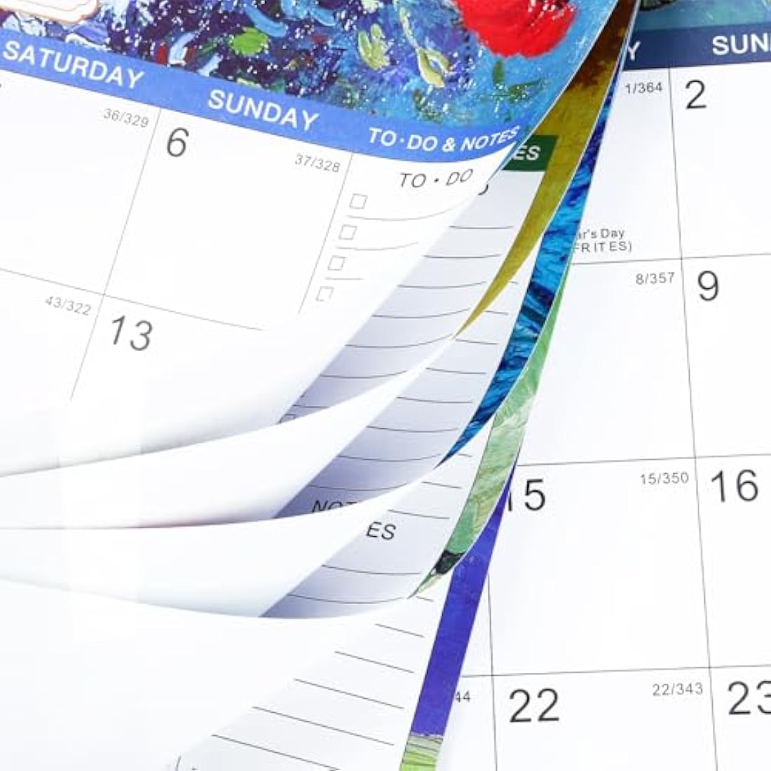 Artfan 2025-2026 Wall Calendar | 18-Month Planner, 14.8'' x 11.5'', Green