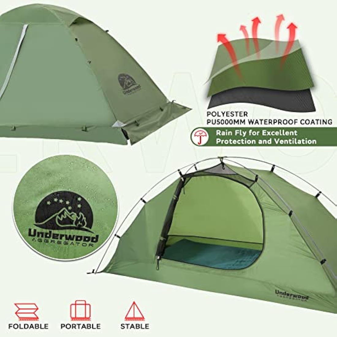 Underwood Aggregator 1-Person 4-Season Backpacking Tent - Waterproof Dome