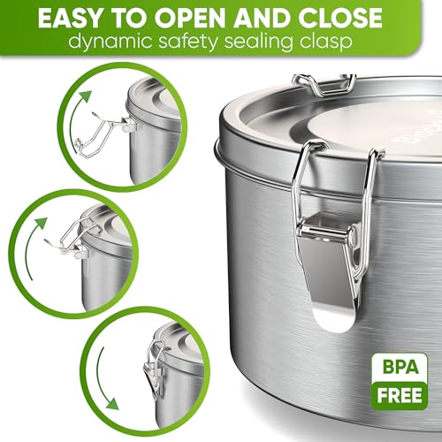 Blockhütte Stainless Steel Lunch Box – 1800ml Round Leakproof Bento