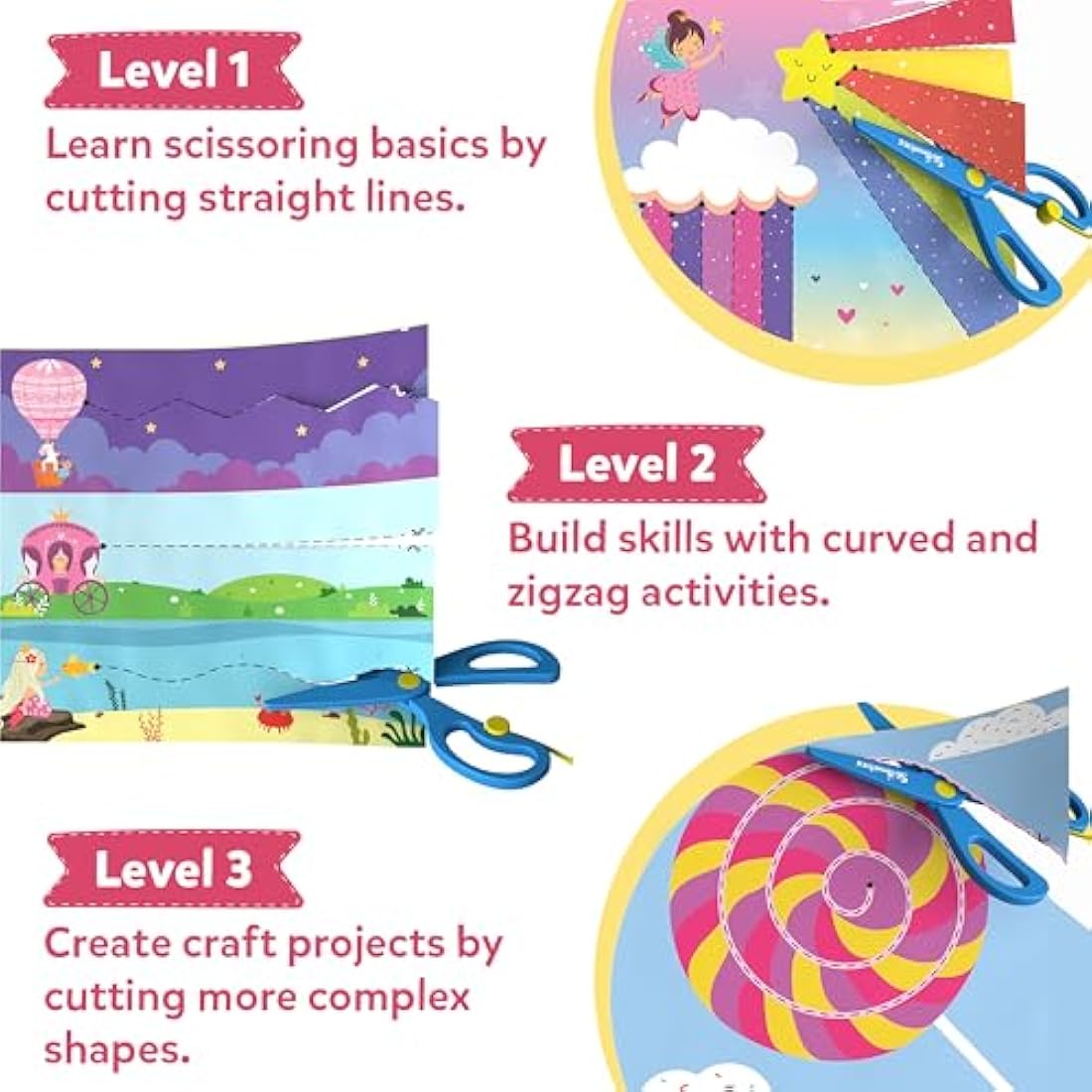 Skillmatics Scissor Skills Activity Book – 25 Fine Motor Craft Activities