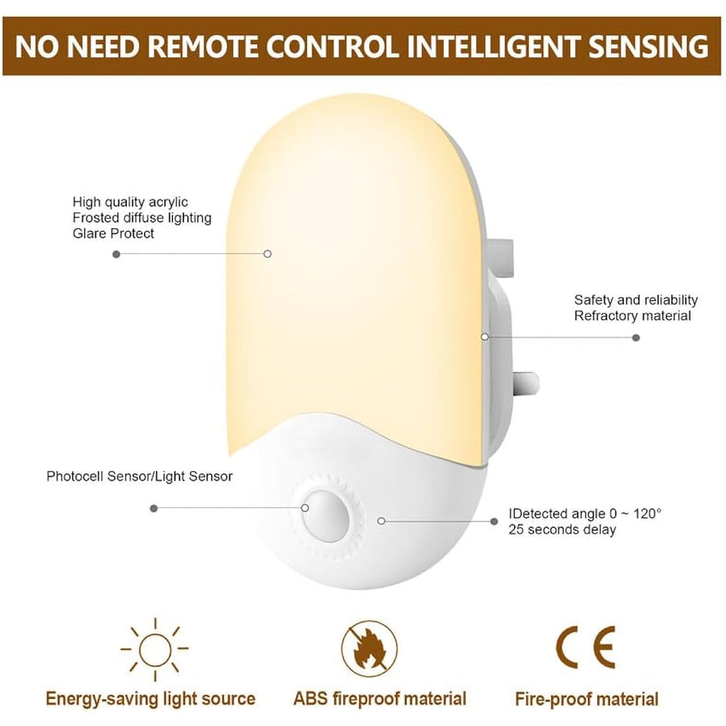 LED Night Light | 2 Pack Dusk to Dawn Sensor Warm White