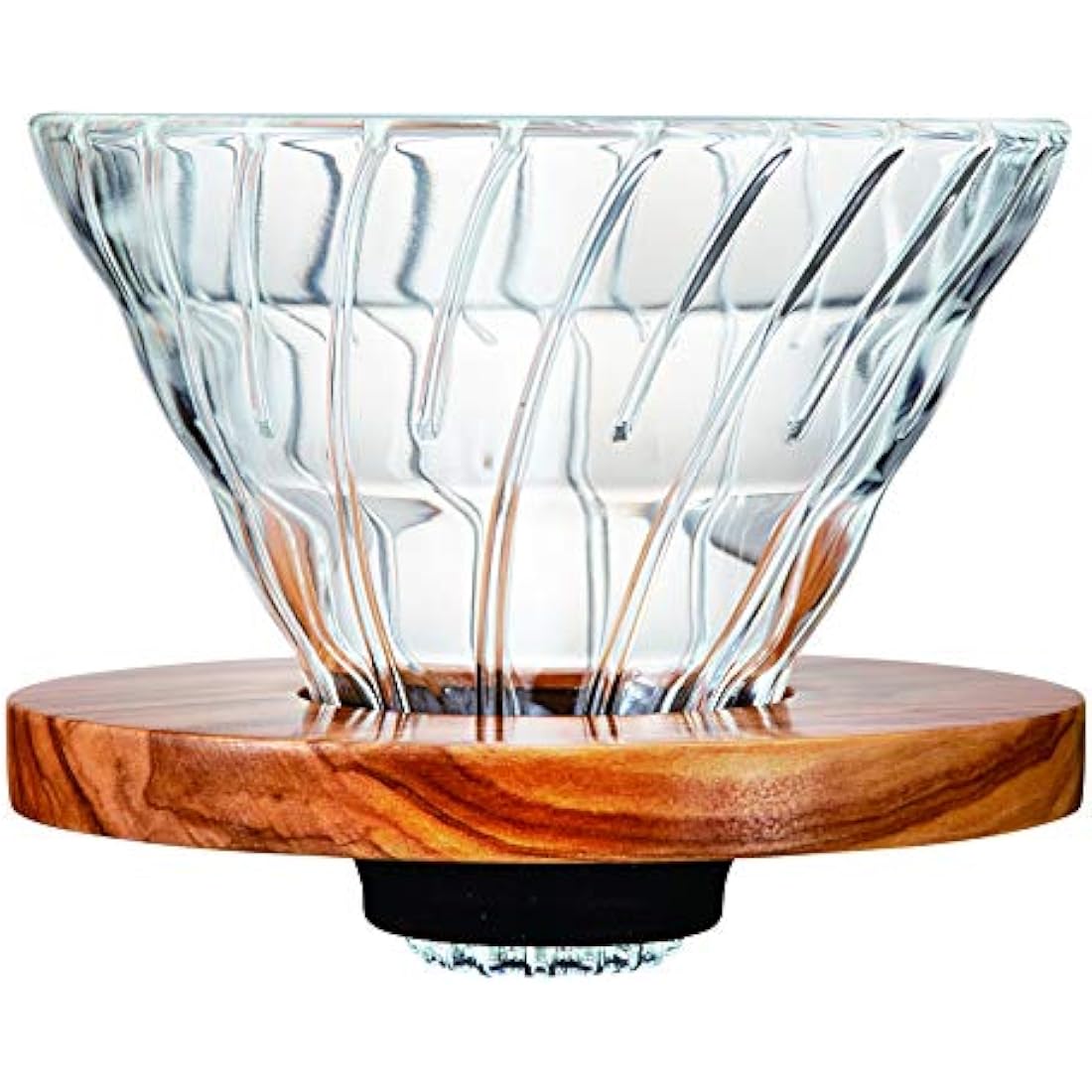 Hario V60 Glass Coffee Dripper 02 – Olive Wood Pour Over (1-4 Cups)