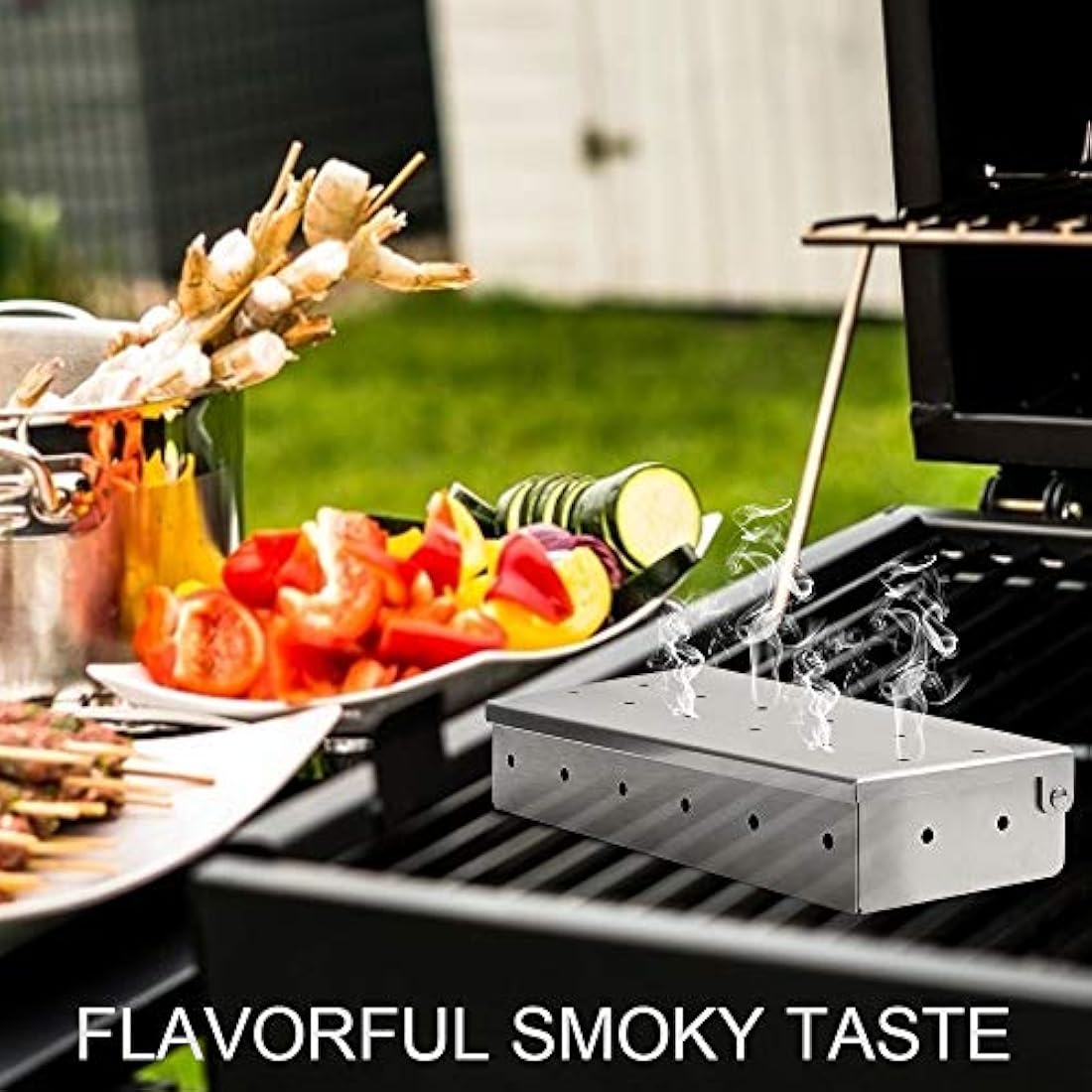 Stainless Steel Smoker Box for BBQ Grill Wood Chips