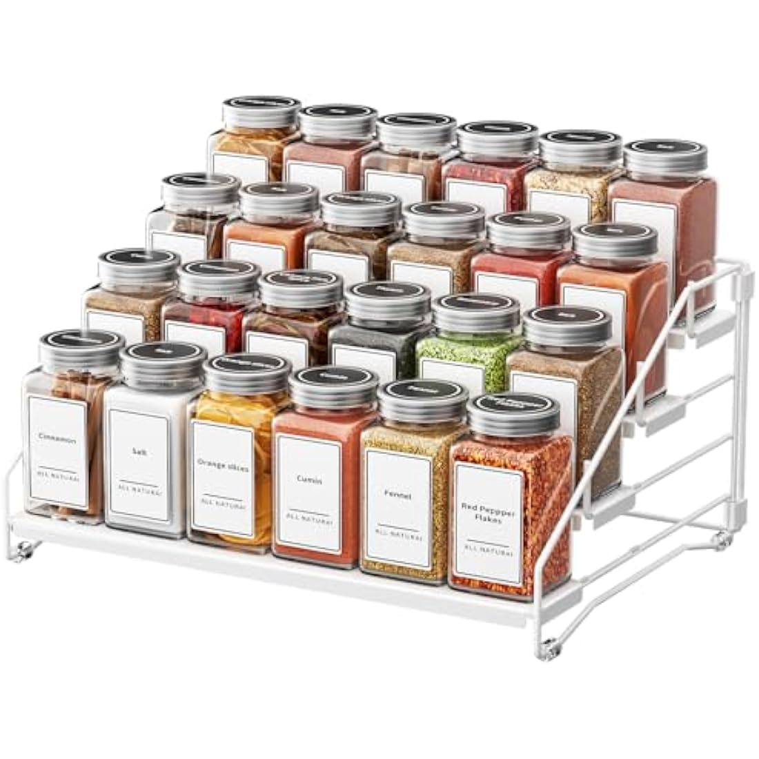ZDDLOINP 4-Tier Spice Rack Organizer – Adjustable Metal Kitchen Storage