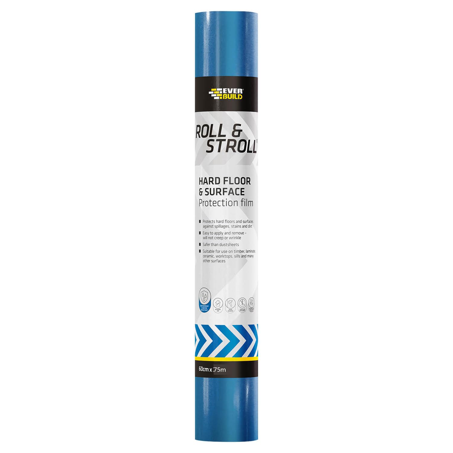 Everbuild Roll & Stroll Hard Surface Protector - Waterproof Blue - 75m