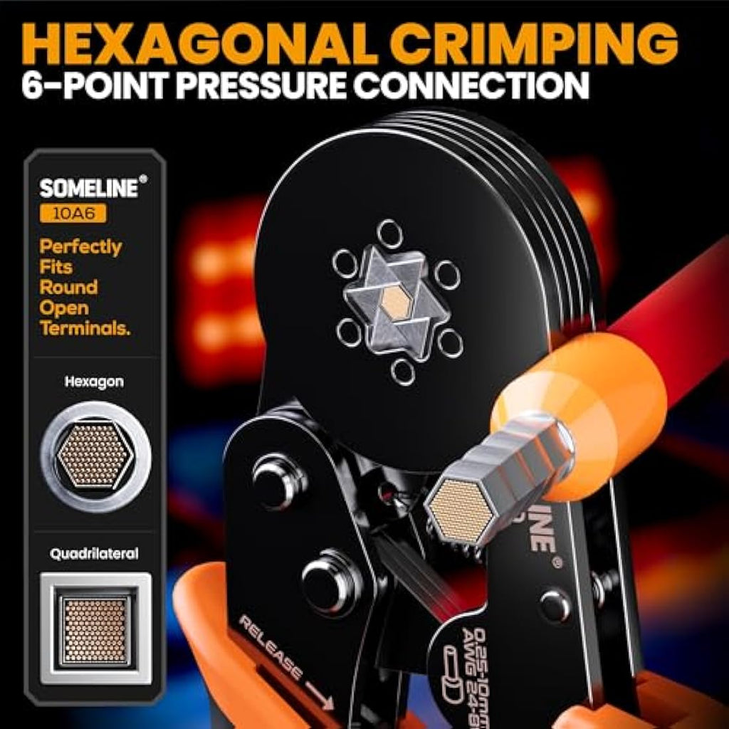 SOMELINE Hexagonal Ferrule Crimping Tool Set - 1025pcs Wire Terminals Kit