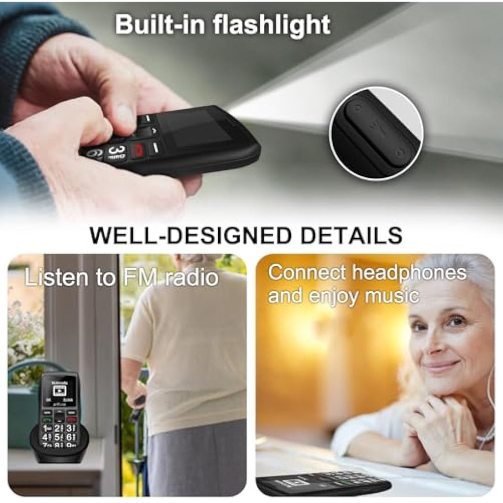 artfone C1+ 4G Big Button Mobile Phone for Seniors | SOS & Charging Dock
