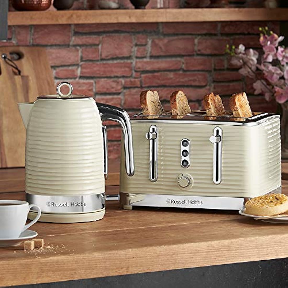 Russell Hobbs Inspire Electric Kettle – 1.7L Fast Boil, Cream Textured