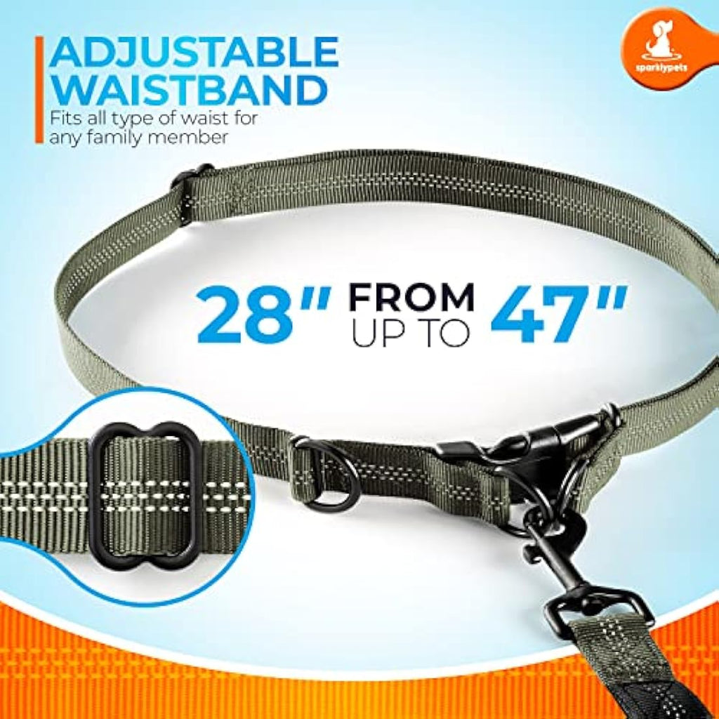 SparklyPets Hands-Free Dog Lead – Reflective Bungee Leash for Large Dogs