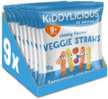 Kiddylicious Cheesy Veggie Straws – Vegan & Gluten Free Snacks, 9 Pack