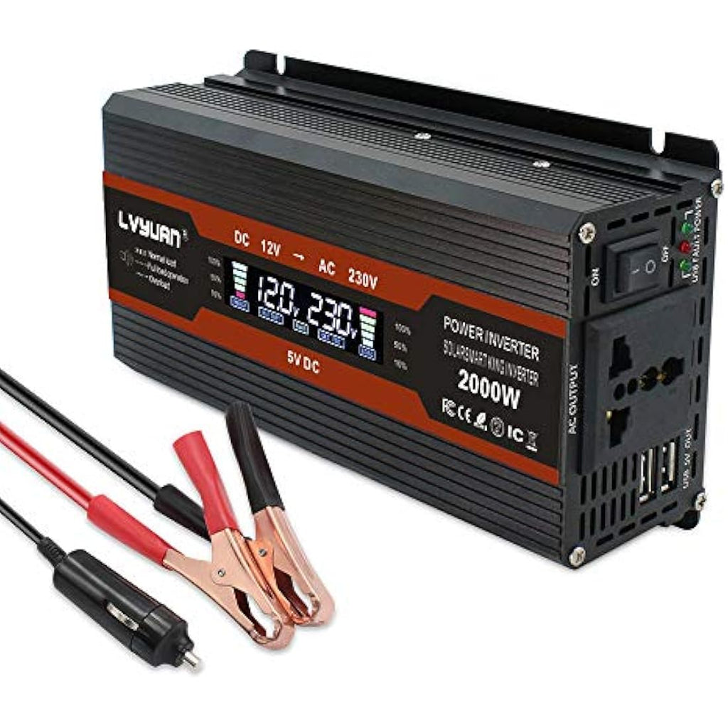 Cantonape 1000W Power Inverter | 12V to 230V Car Converter with LCD