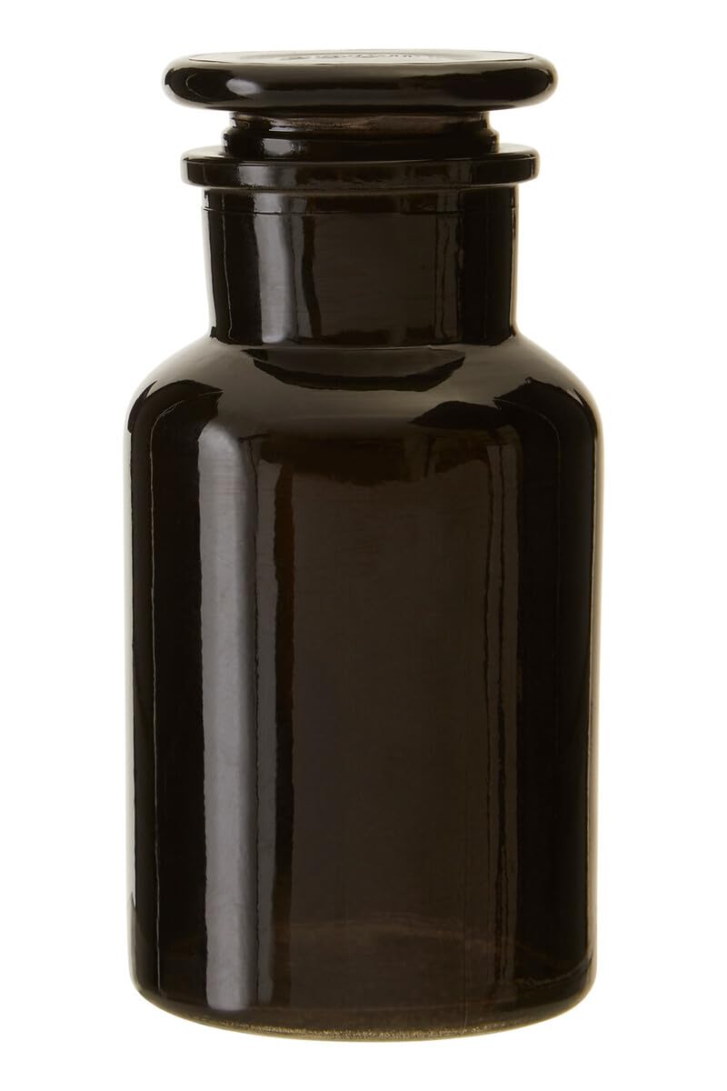 Premier Housewares Retro Black Glass Reagent Bottle - 250ml Storage