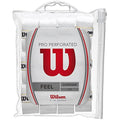 Wilson Pro Perforated Tennis Racket Overgrip - White - 12 Pack