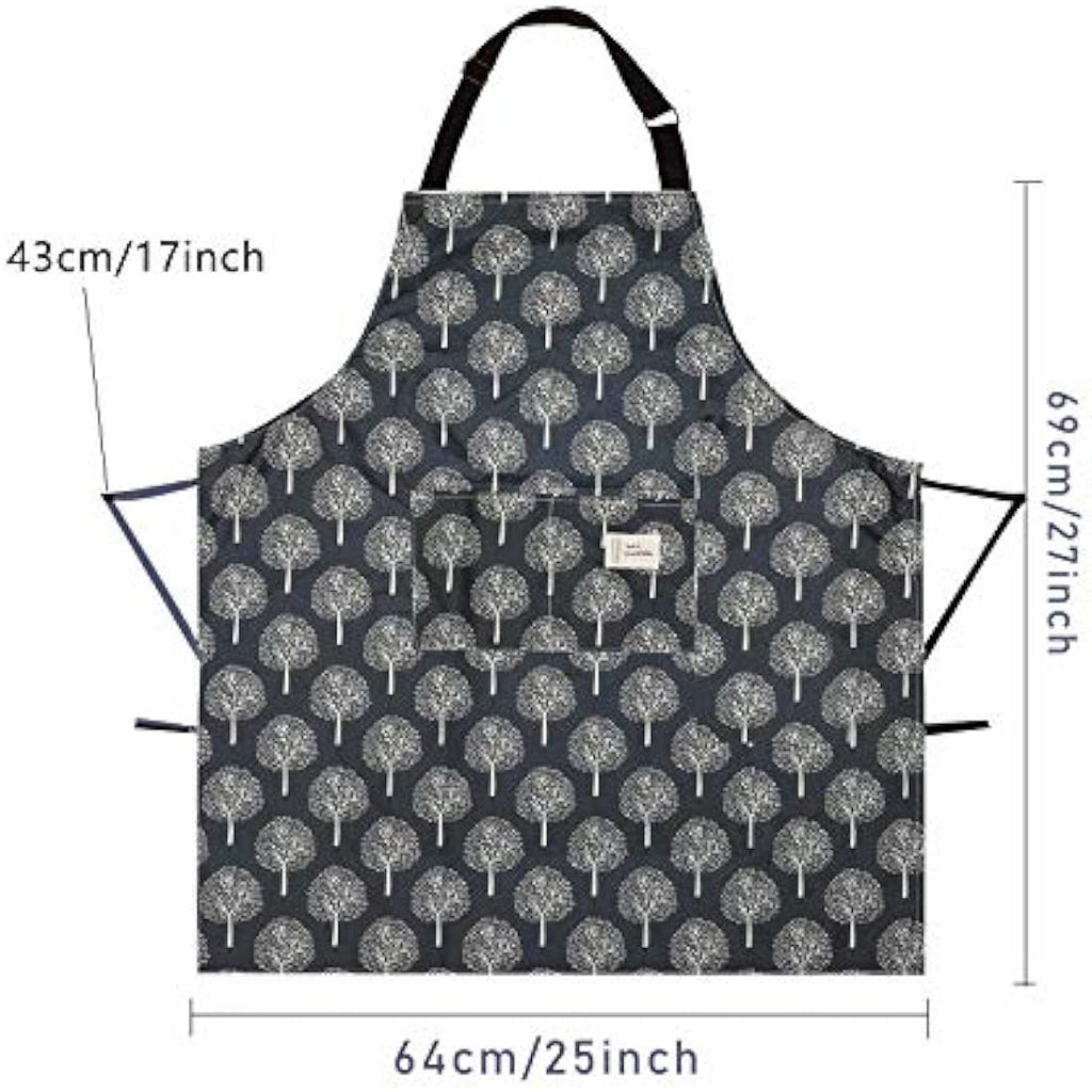 2Pcs Waterproof PVC Kitchen Apron with Pockets for Women