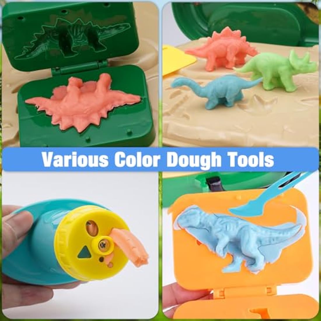 Dinosaur Color Dough Set – 26 PCS Clay Playset with Case