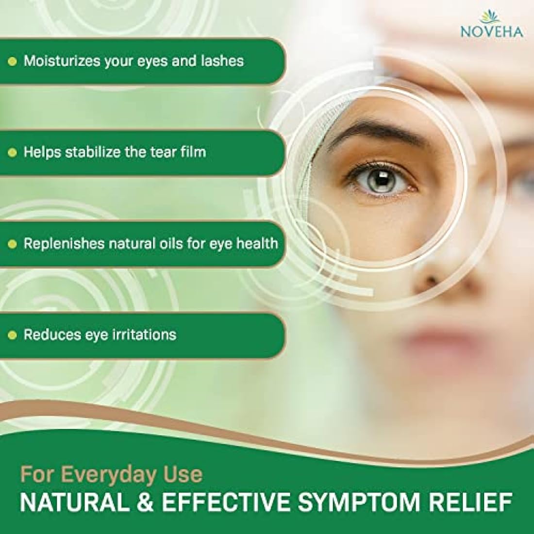 NOVEHA Tea Tree Eyelid & Lash Wipes - Blepharitis & Demodex Relief - 120ct