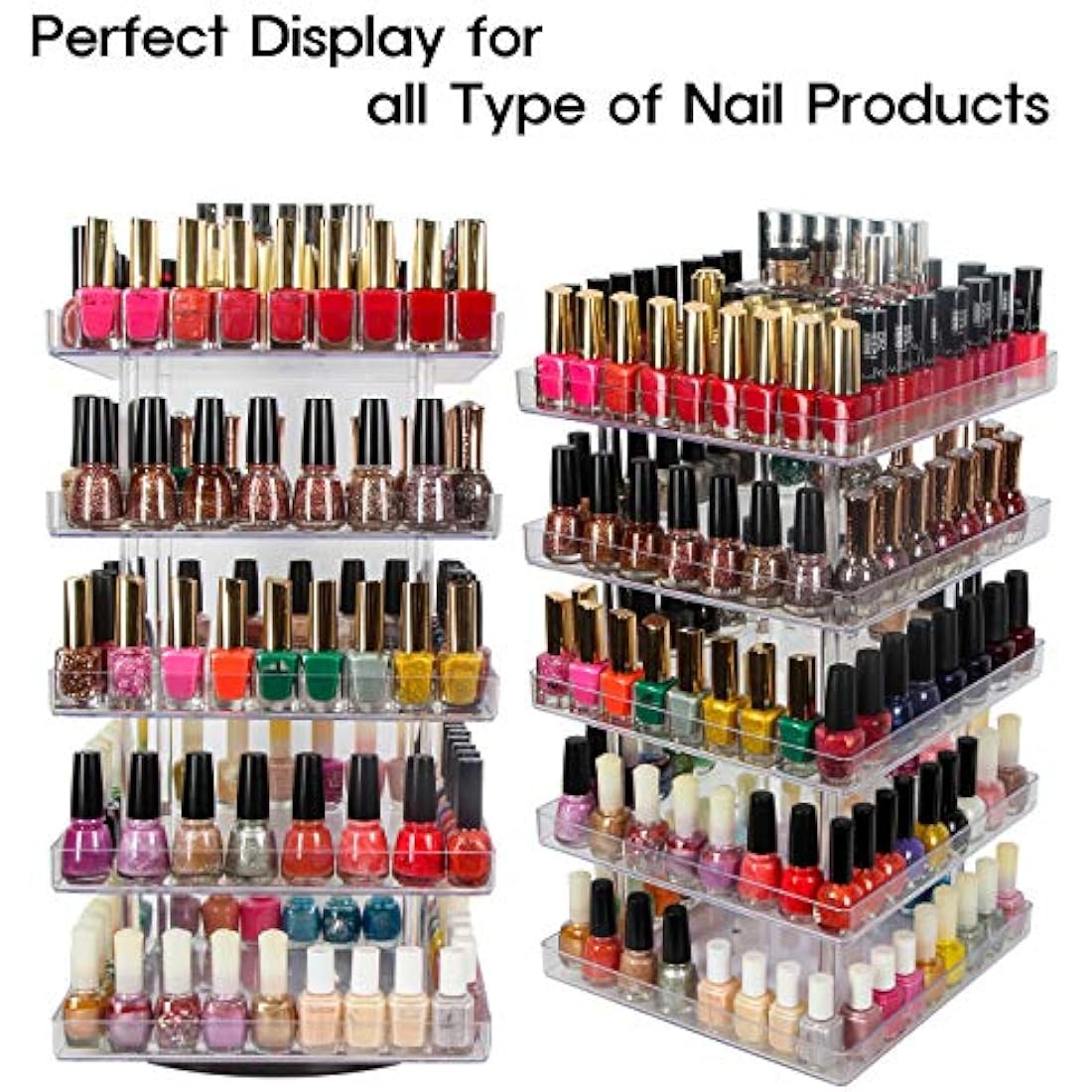 Jackcube Design 5 Tier Rotating Acrylic Nail Polish Display Rack