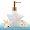 Starfish Soap Dispenser | White Ceramic & Gold Pump