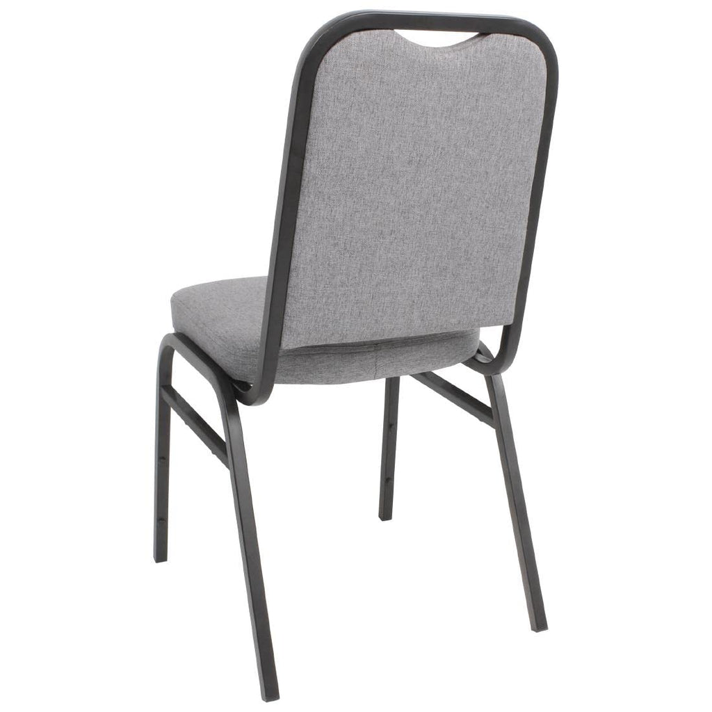 Bolero Square Back Stacking Banquet Chairs, Black & Grey Pack of 4 - image 4