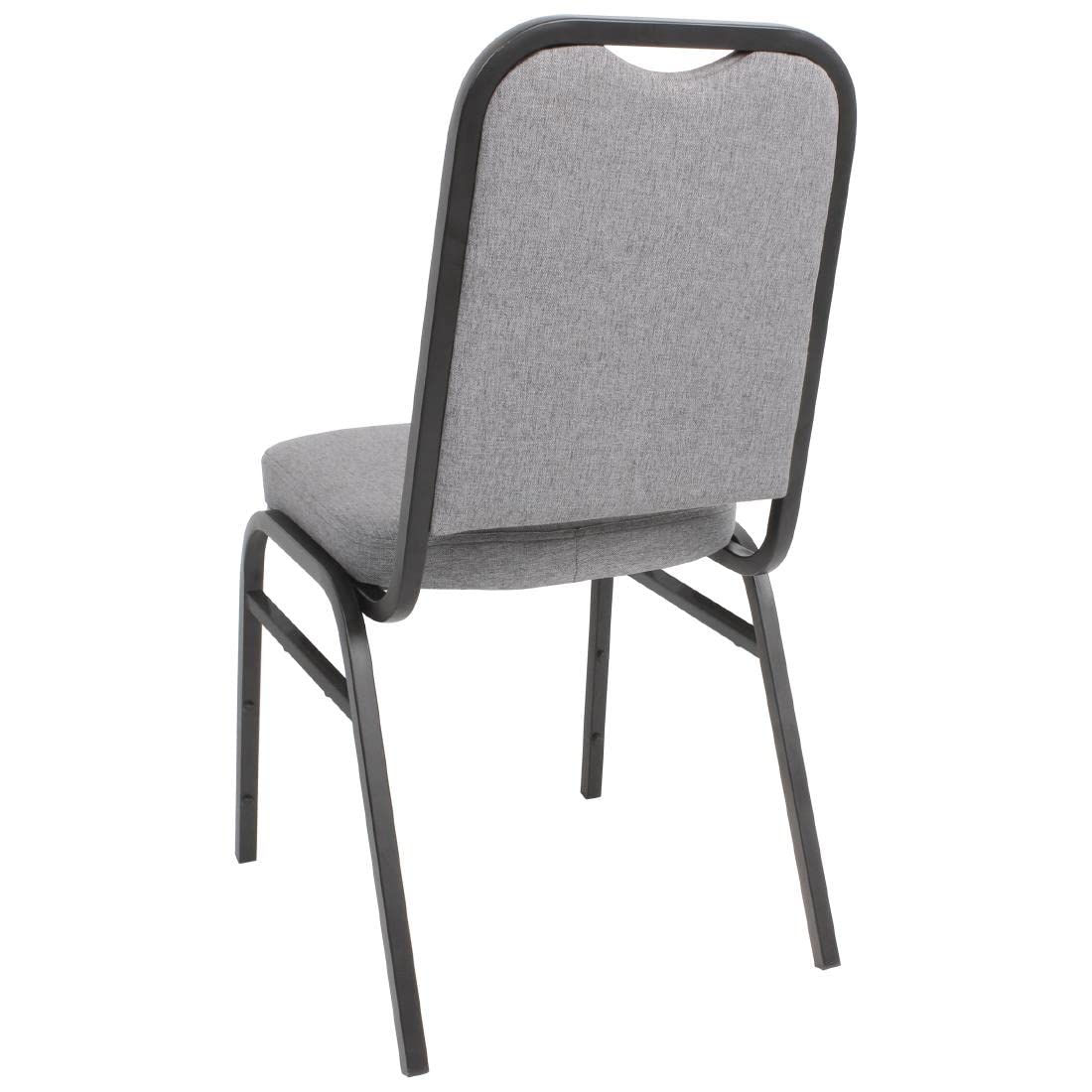 Bolero Square Back Stacking Banquet Chairs, Black & Grey Pack of 4 - image 4