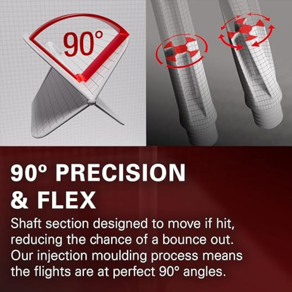 Target Darts K-Flex Integrated Flights and Shafts | No.6 Shape - Black