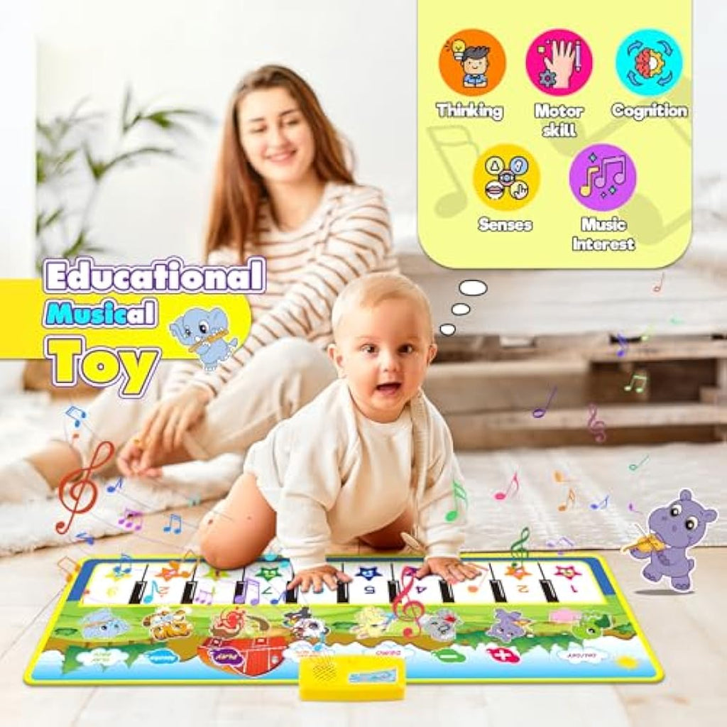 m zimoon Kids Piano Mat | 8 Instrument Musical Dance Floor Mat for Toddlers