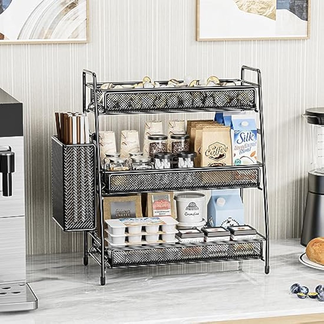 EKNITEY 3-Tier Bathroom Countertop Organizer – Metal Spice & Makeup Rack