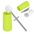 Stainless Steel Toilet Brush Set with Heavy Base – Green