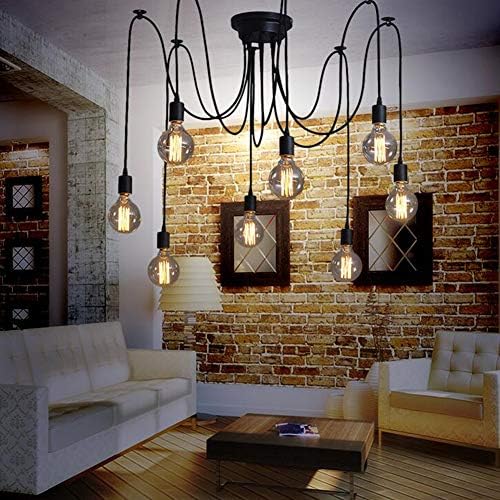 Industrial Spider Chandelier – Vintage E27 Pendant Light