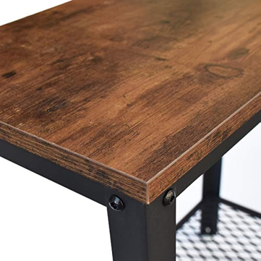 DRM Industrial Console Table - 2-Tier Narrow Rustic Side Table for Small Spaces