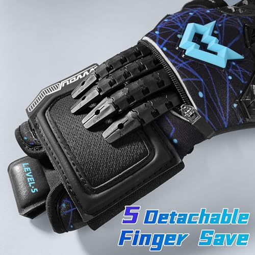 WVVOU Goalkeeper Gloves | 4mm Sticky Latex with Detachable Fingersave