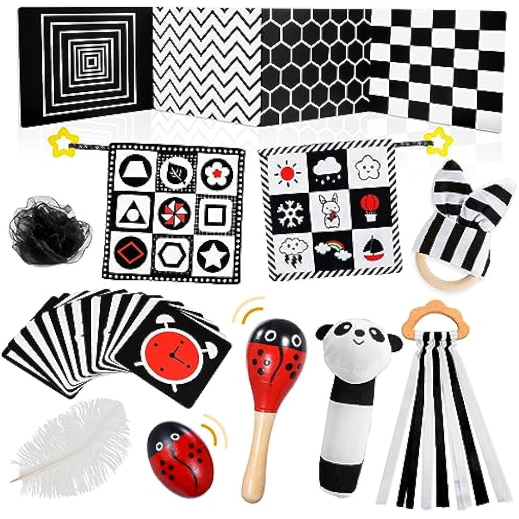 Black and White Sensory Toys – Montessori Baby Gift Set