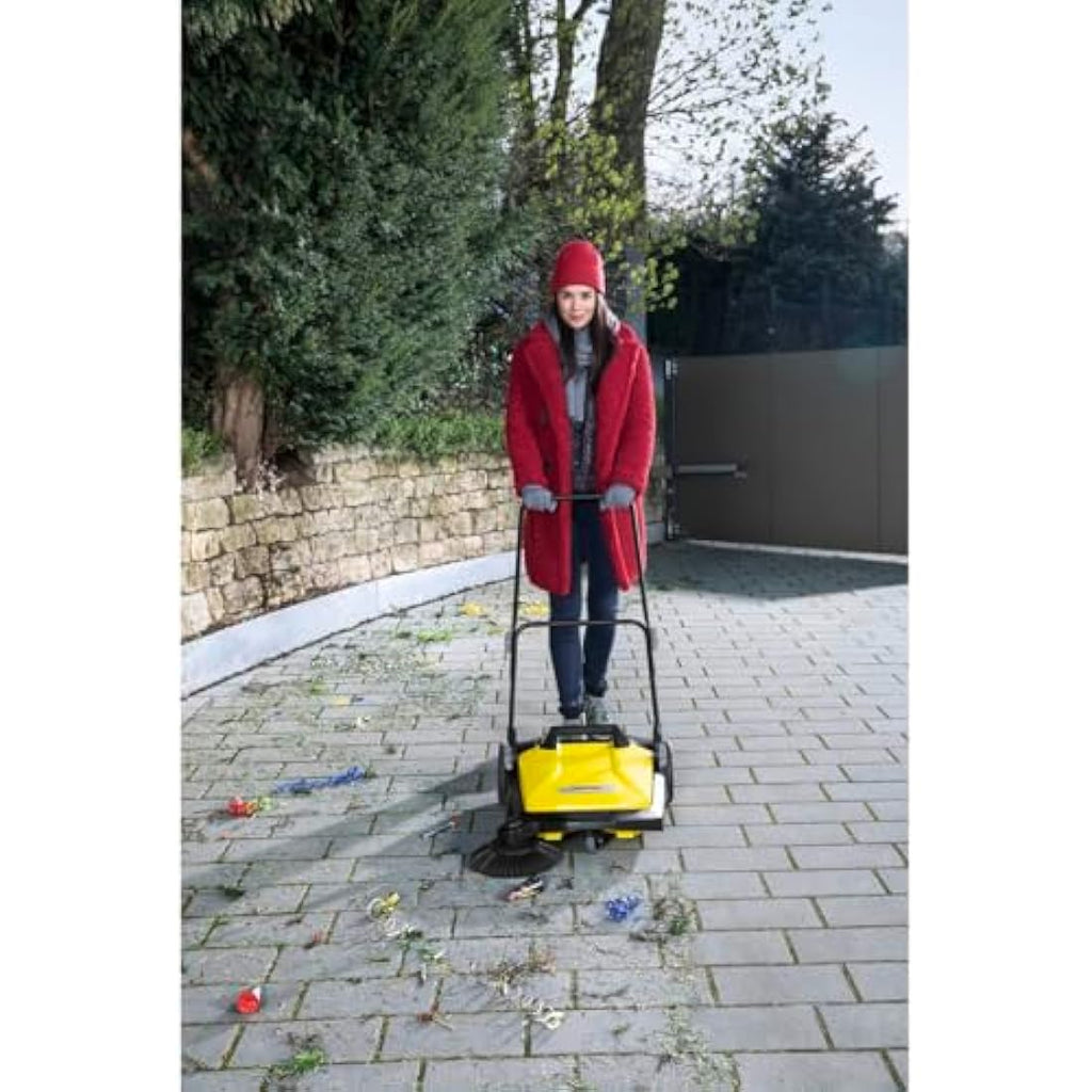 Kärcher S 4 Mechanical Sweeper – Manual Outdoor Floor Cleaner, Yellow