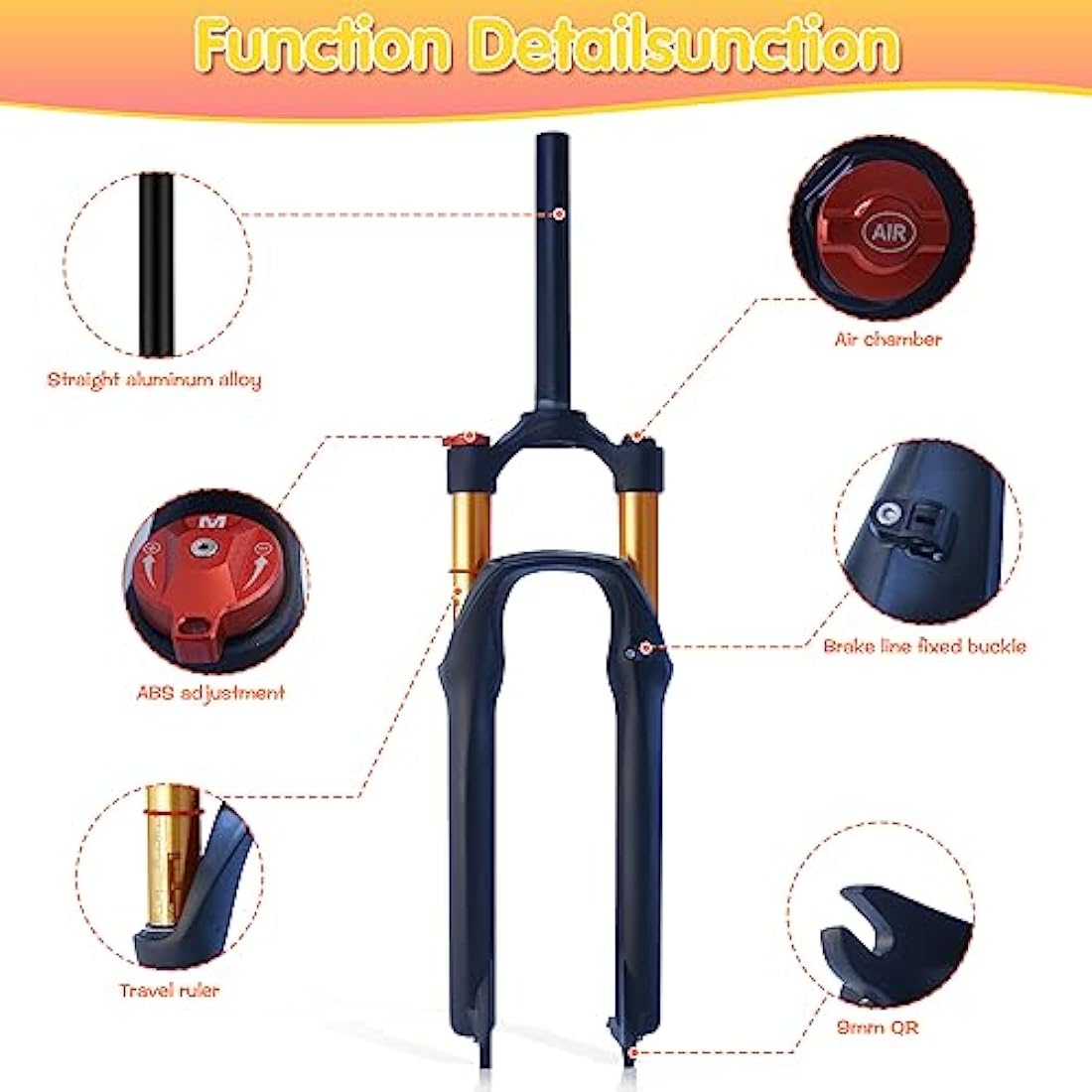 ZTZ Kashima MTB Suspension Fork – 26/27.5 Inch Mountain Bike Gas Fork