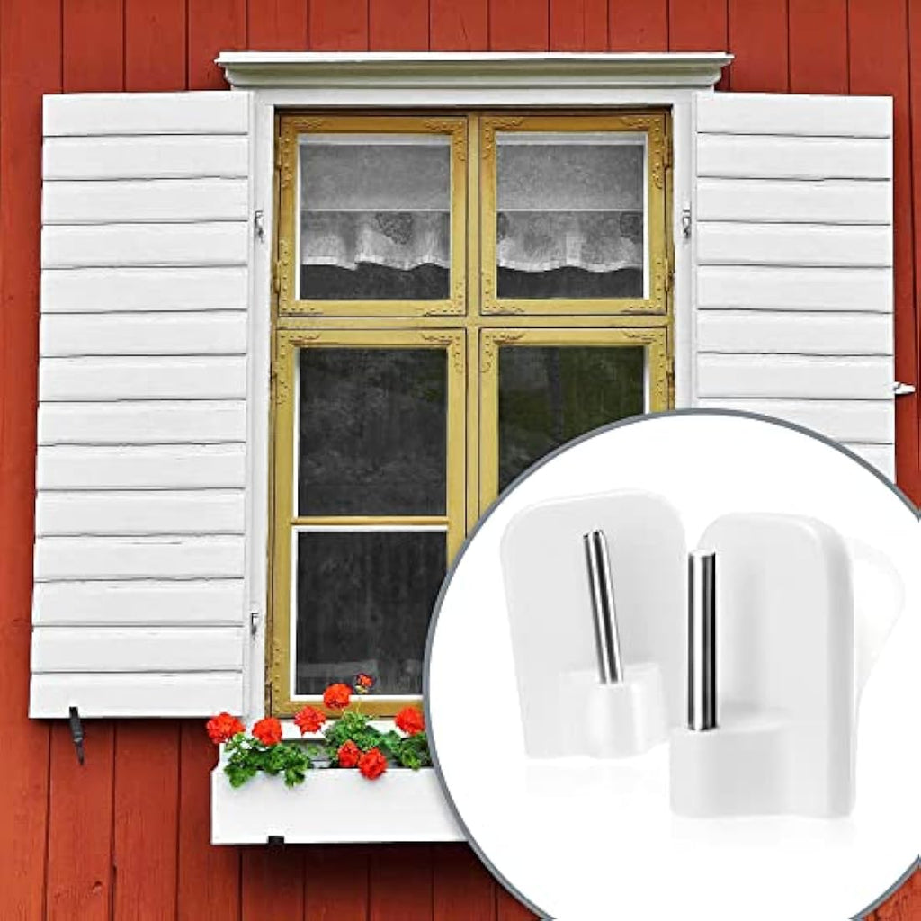 com-four® 12x Crochets à Rideaux Autocollants en PVC et Métal – Blanc