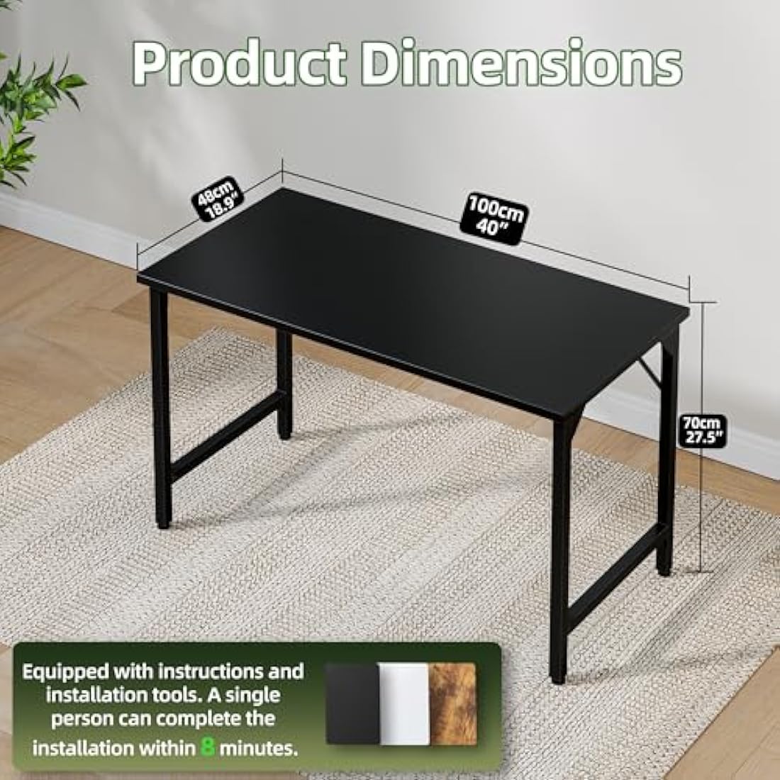 Jolof Store 100cm Computer Desk – Modern Metal Gaming Writing Table