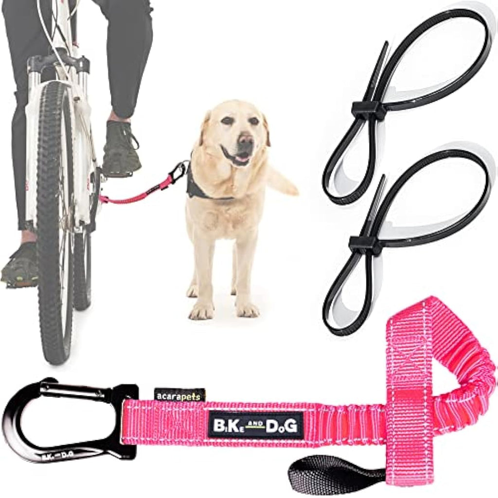 Jolof Store Dog Bike Leash – Tool-Free Hands-Free Attachment (Pink)