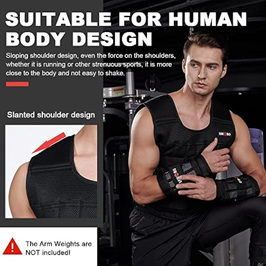 Adjustable Weighted Vest | 44LB Steel Plate Training Jacket