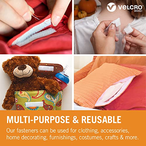 VELCRO Brand Sew On Fabric Tape | White Hook & Loop Fastener for Sewing